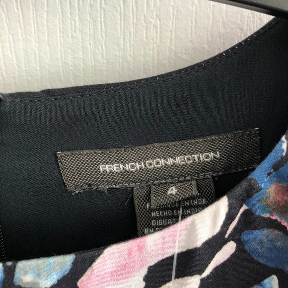 French Connection Fitted Floral Mini Dress 4 Small - Picture 6 of 13